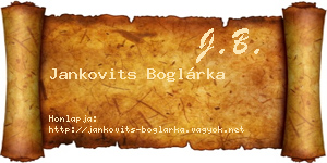Jankovits Boglárka névjegykártya