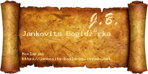 Jankovits Boglárka névjegykártya